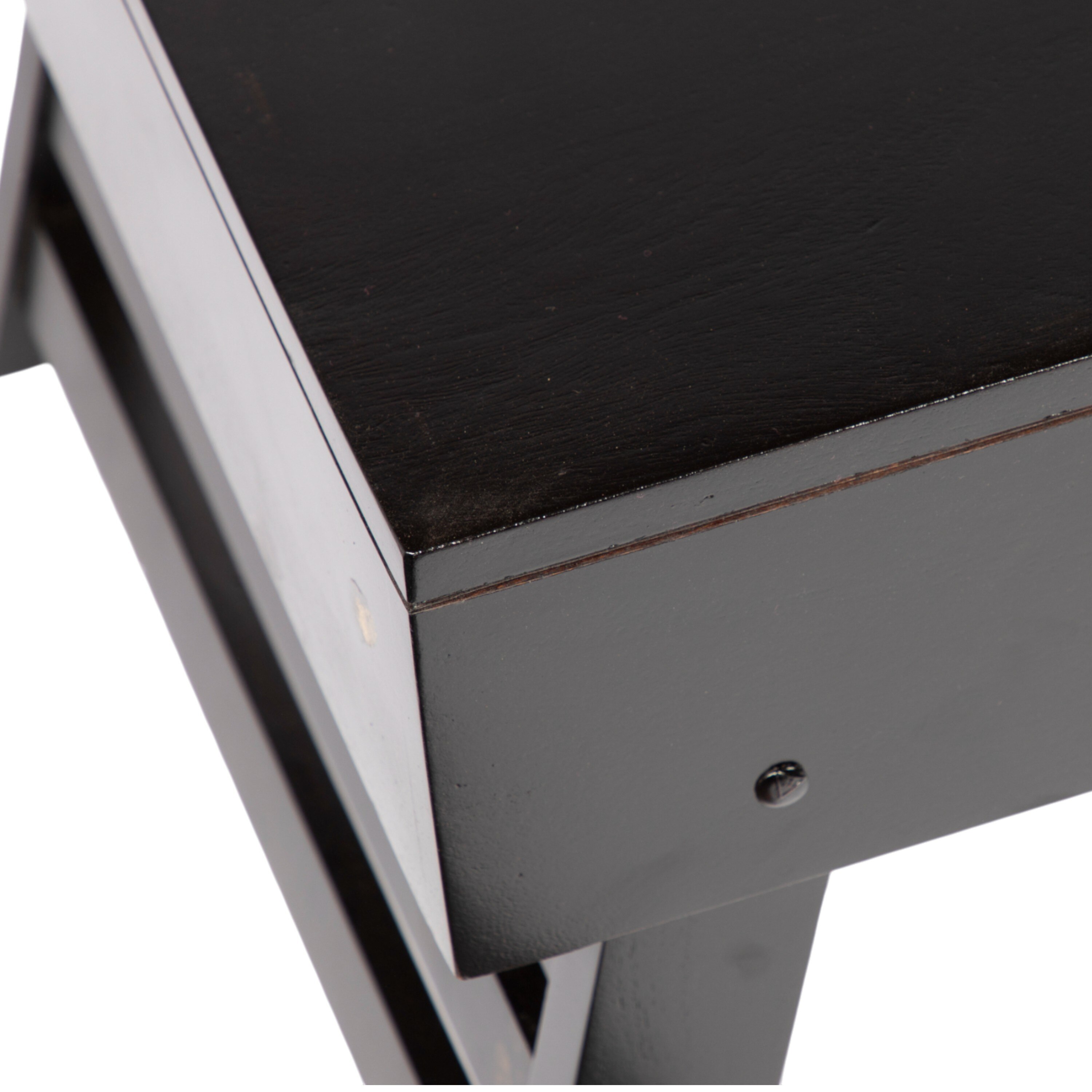 Kassel Sheesham Wood Contemporary Rectangle Foldable Coffee Table In Extra Dark Mahagony Finish