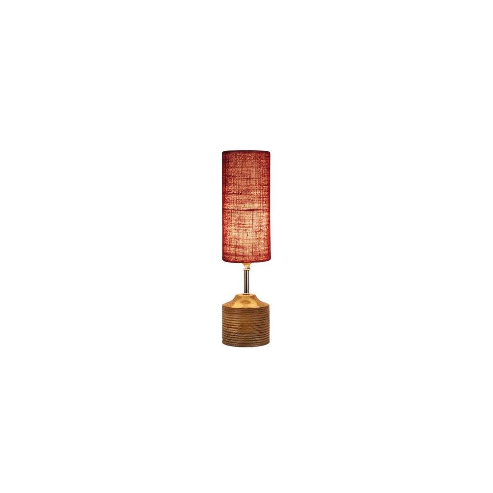 Jasmine Wood Table lamp with Maroon Jute Shade