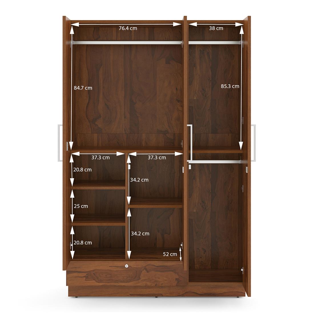 Bocado 3 Door Wardrobe in Sheesham Finish