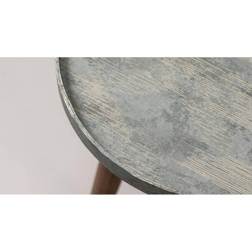 Teal Rain Round Nesting Tables with Wooden Legs, Side Tables, Wooden Tables, Living Room Decor by A Tiny Mistake