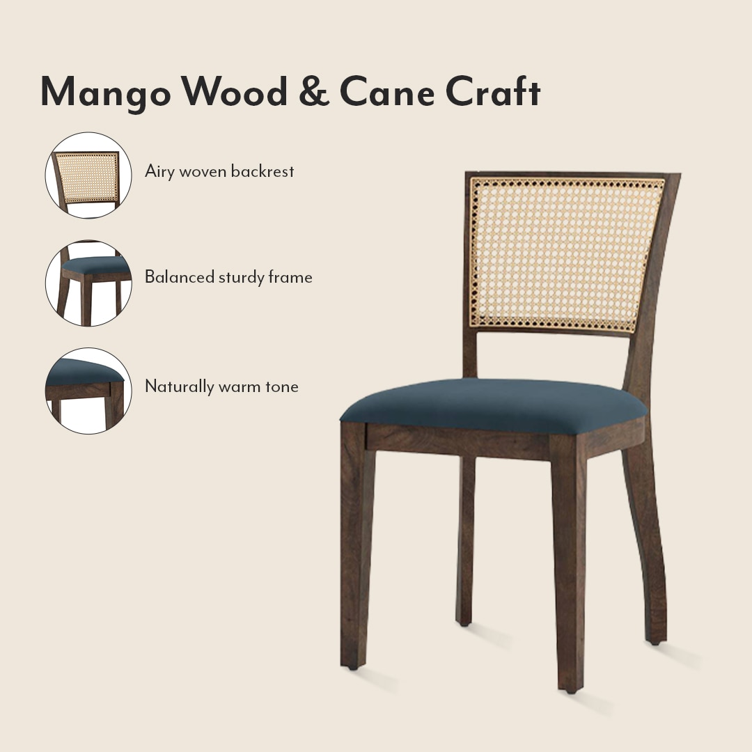 Brighton Xl 6 Seater Dining Table with Reed Dining Chair Set