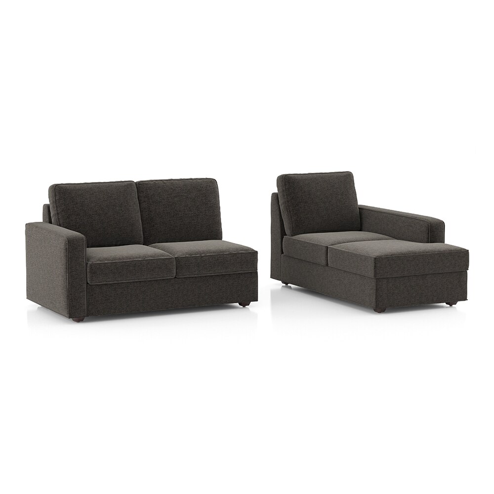 Apollo Compact Sofa (Colour : Smoke, Cushion : Hard, Back Type : Regular, Seating Capacity : Right Aligned 2 Seater + Right Aligned Chaise)
