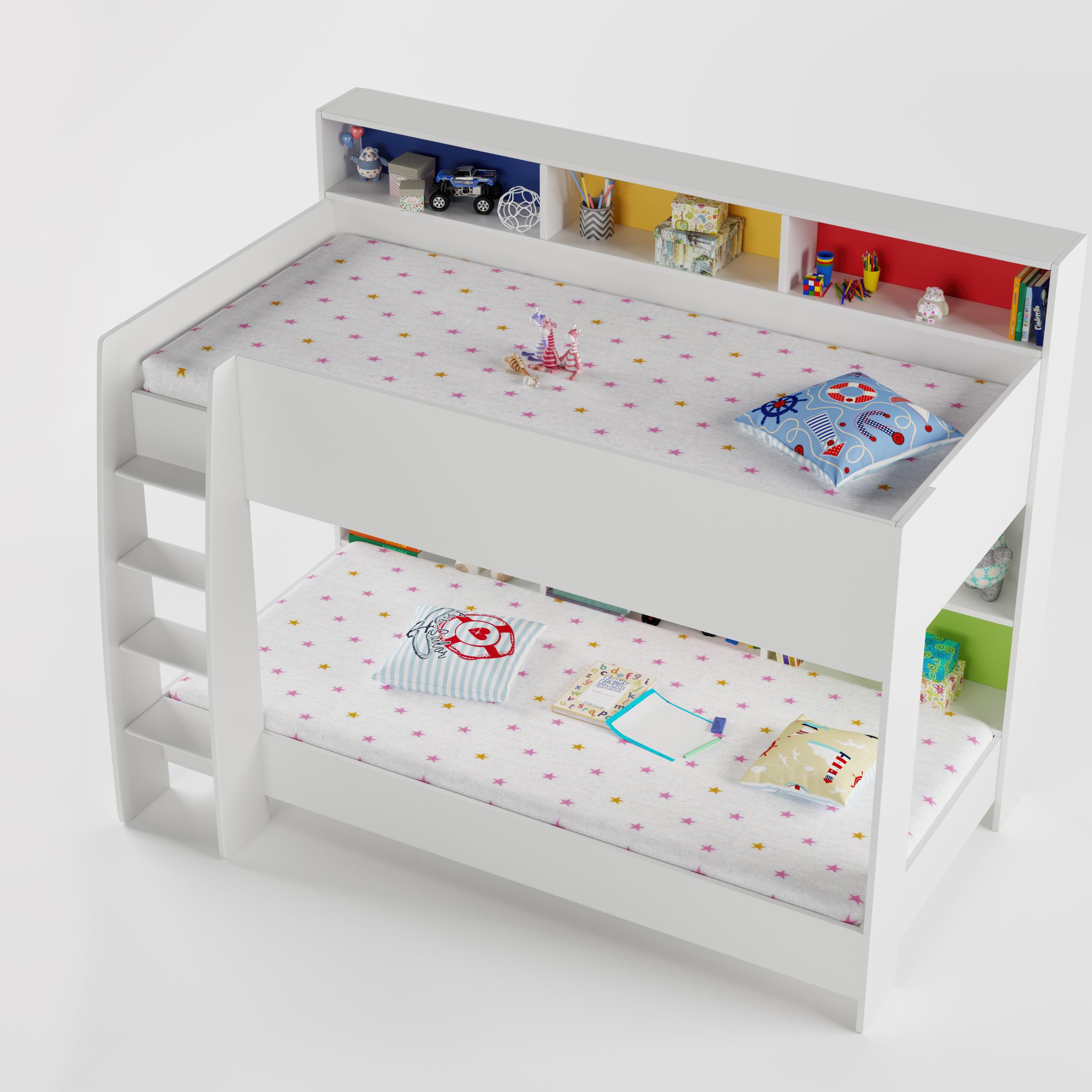 Rainbow Bunk Bed In White Colour
