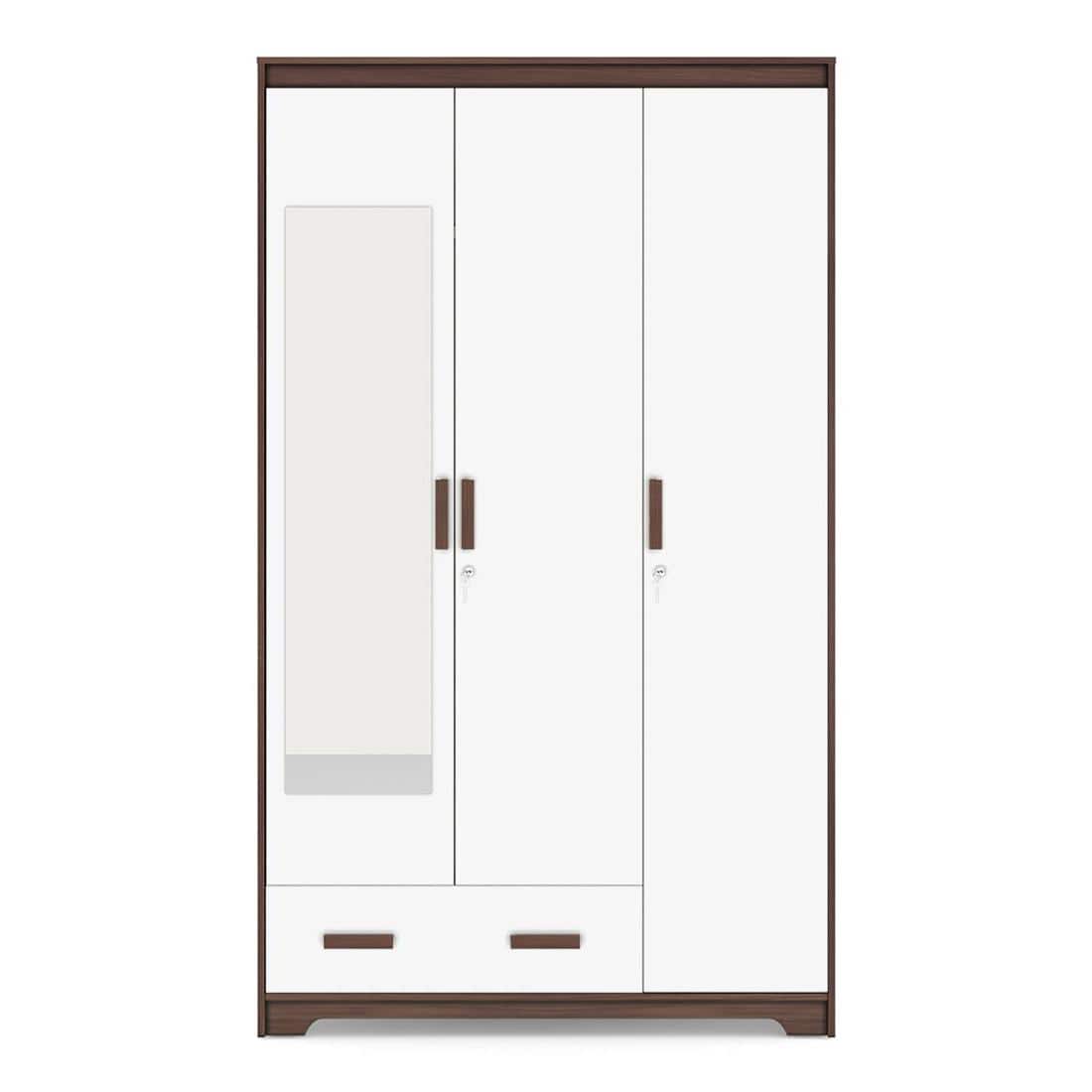 Miller 3 Door Wardrobe With Mirror in Two Tone Finish