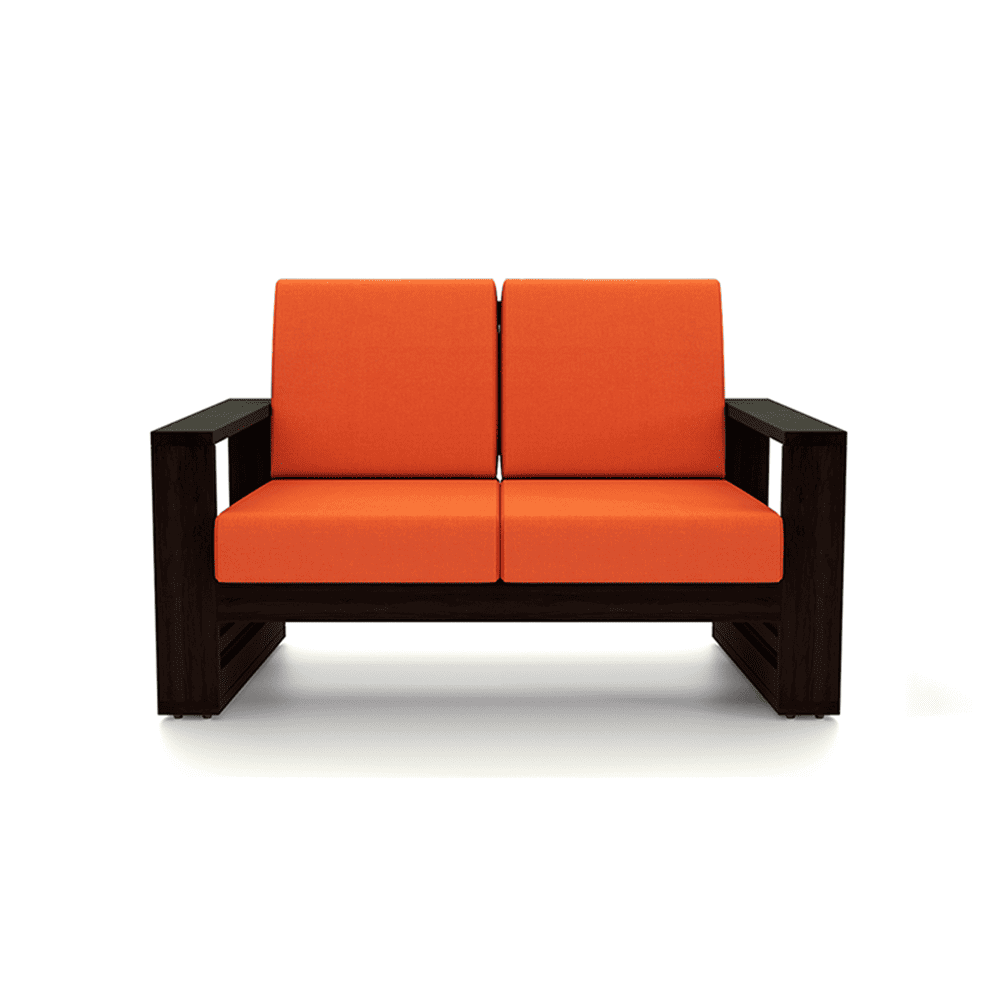 Parson 2 Seater Wooden Sofa  In American Walnut Finish (Lava)