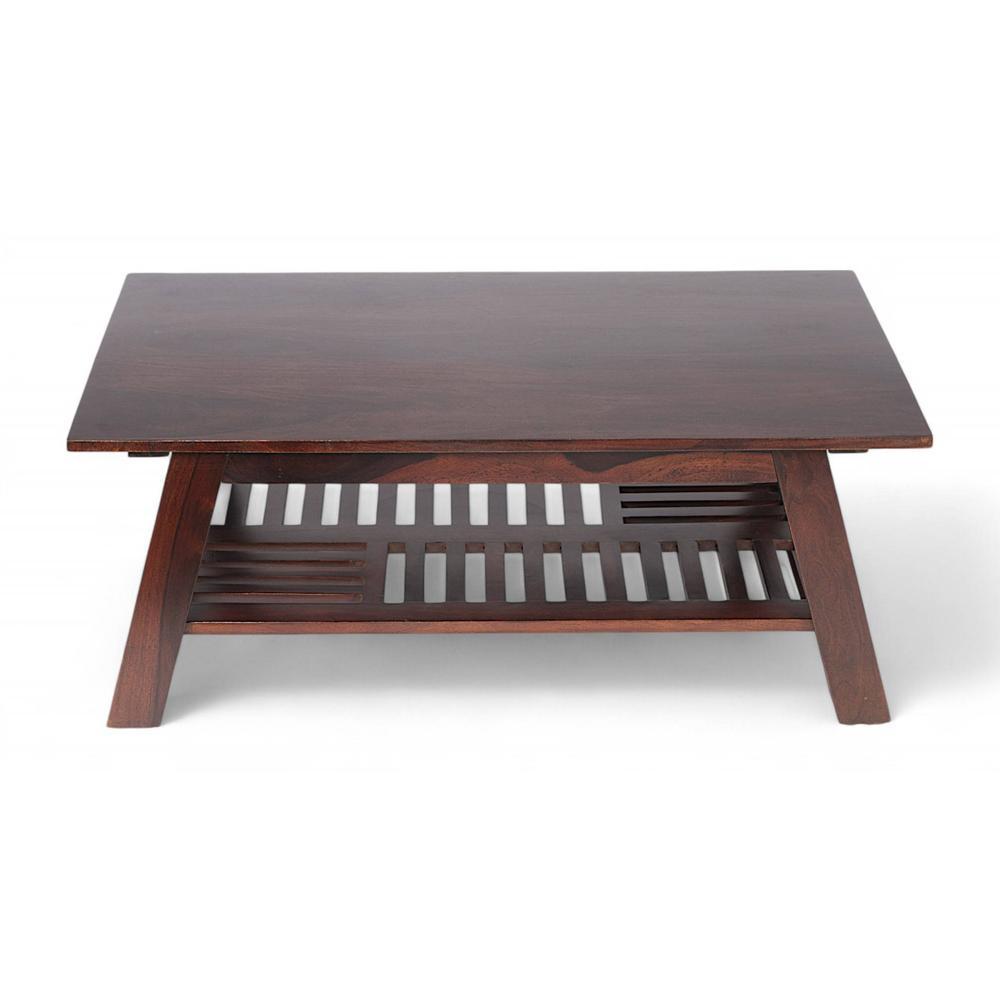 Alison Sheesham Wood Coffee Table In Walnut Finish
