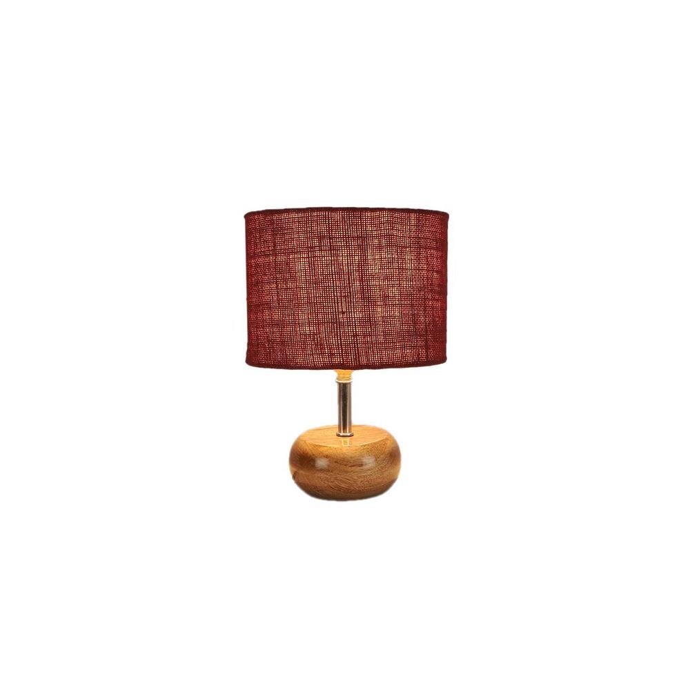 Molly Maroon jute & solid wood table lamp