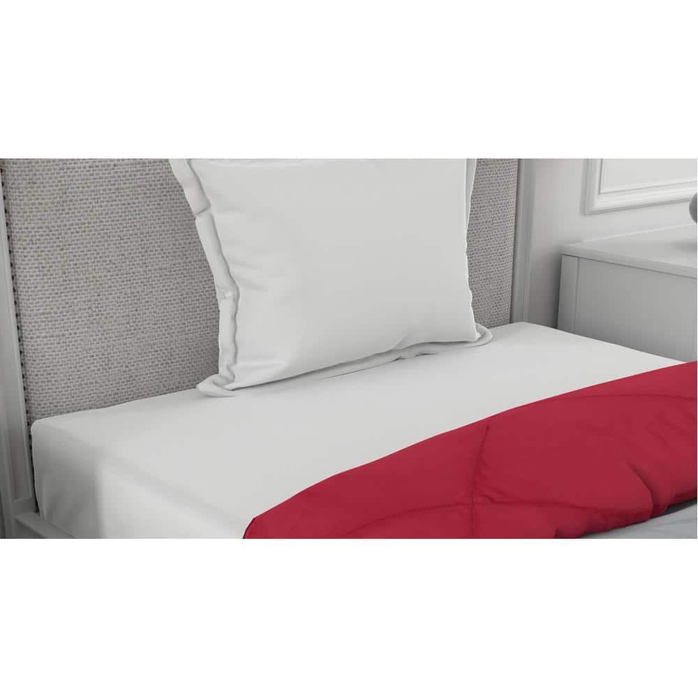 Ekiya 
Dark Pink-Smoke White Solid 250 Gsm Microfiber Single Bed Comforter