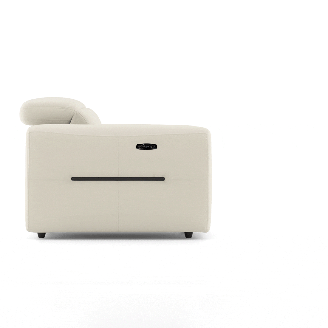 Linaro Leather 3 Seater Double Motor Recliner In Grey Colour