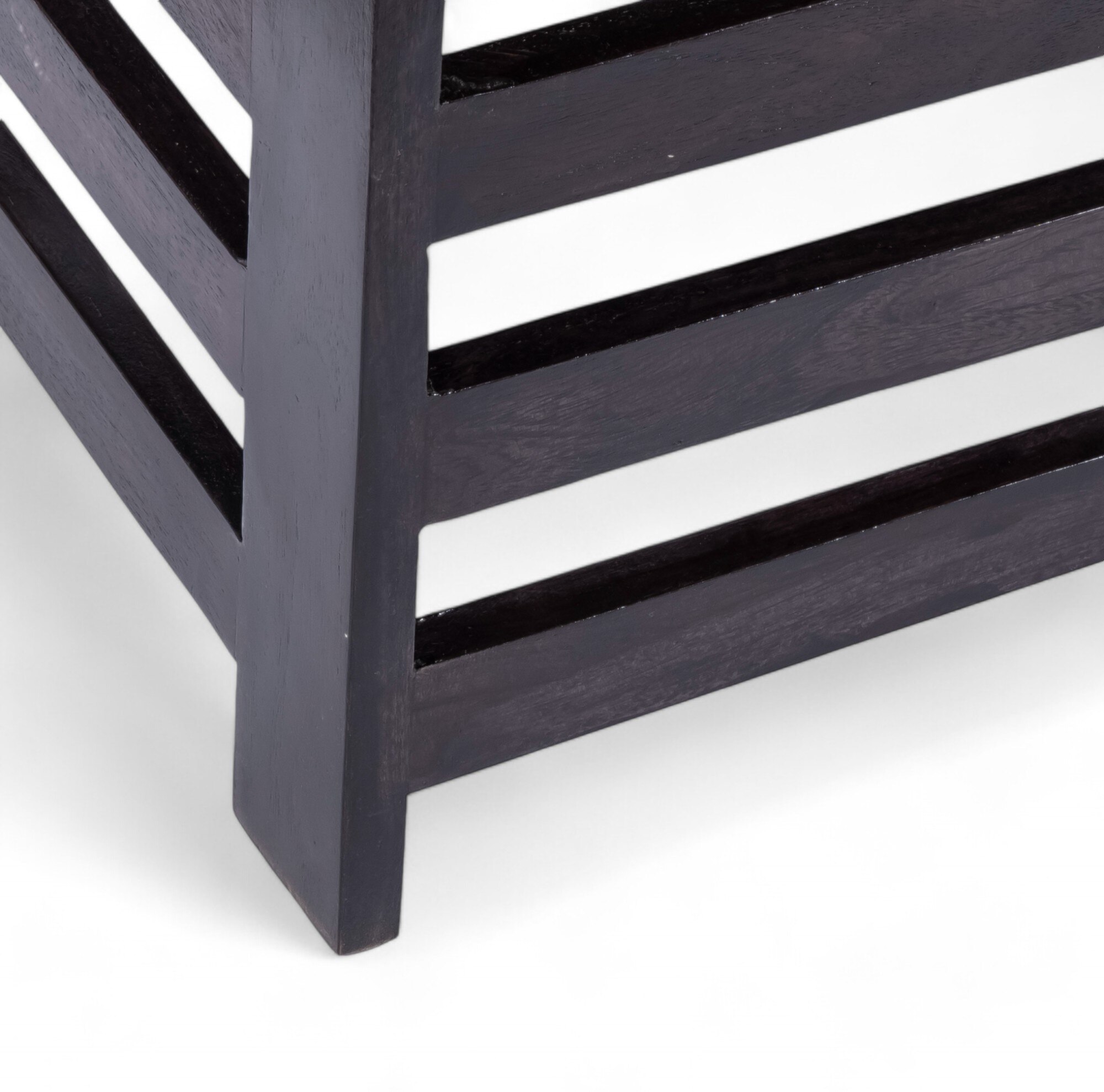 Houston Sheesham Wood Stool with Jute Beige Cushion