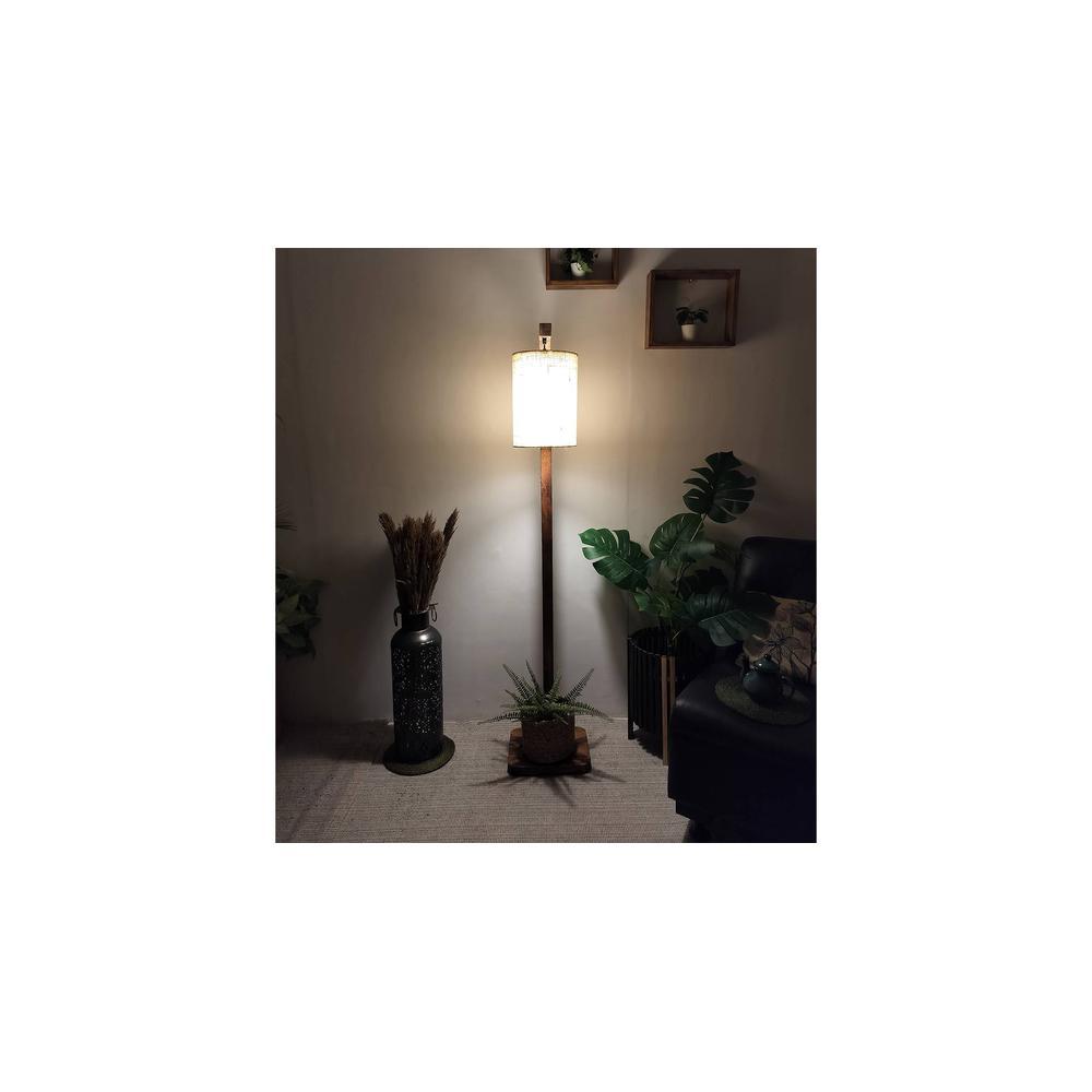 Elementary Beige Jute Floor Lamp with Beige Jute Base
