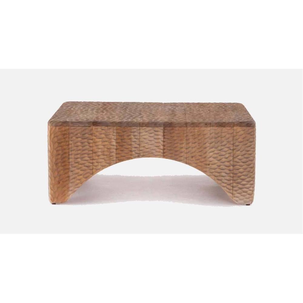 Tallado Solid Wood Carved Coffee Table With Arched Sides