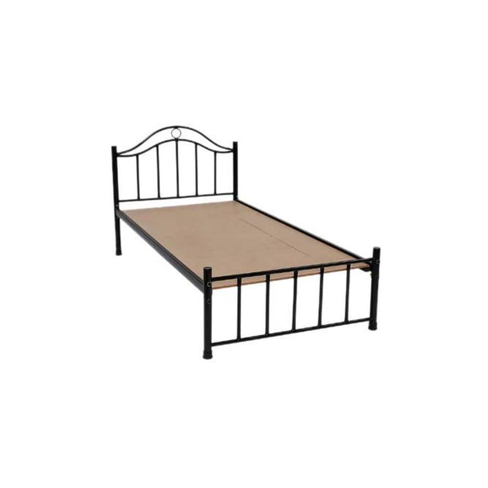Morris Metal Single Size Non Storage Bed In Black Finish