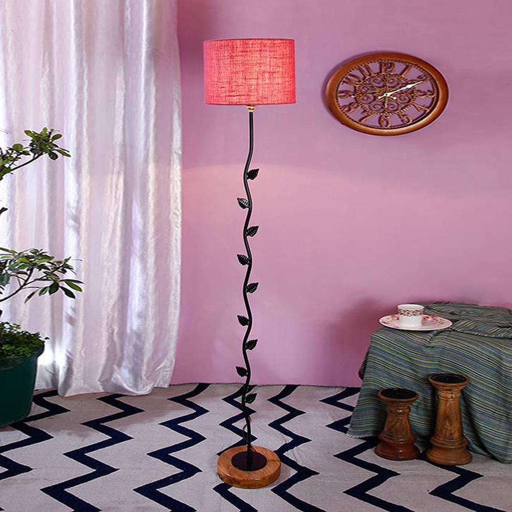 Felicia Pink Cotton Shade Floor Lamp
