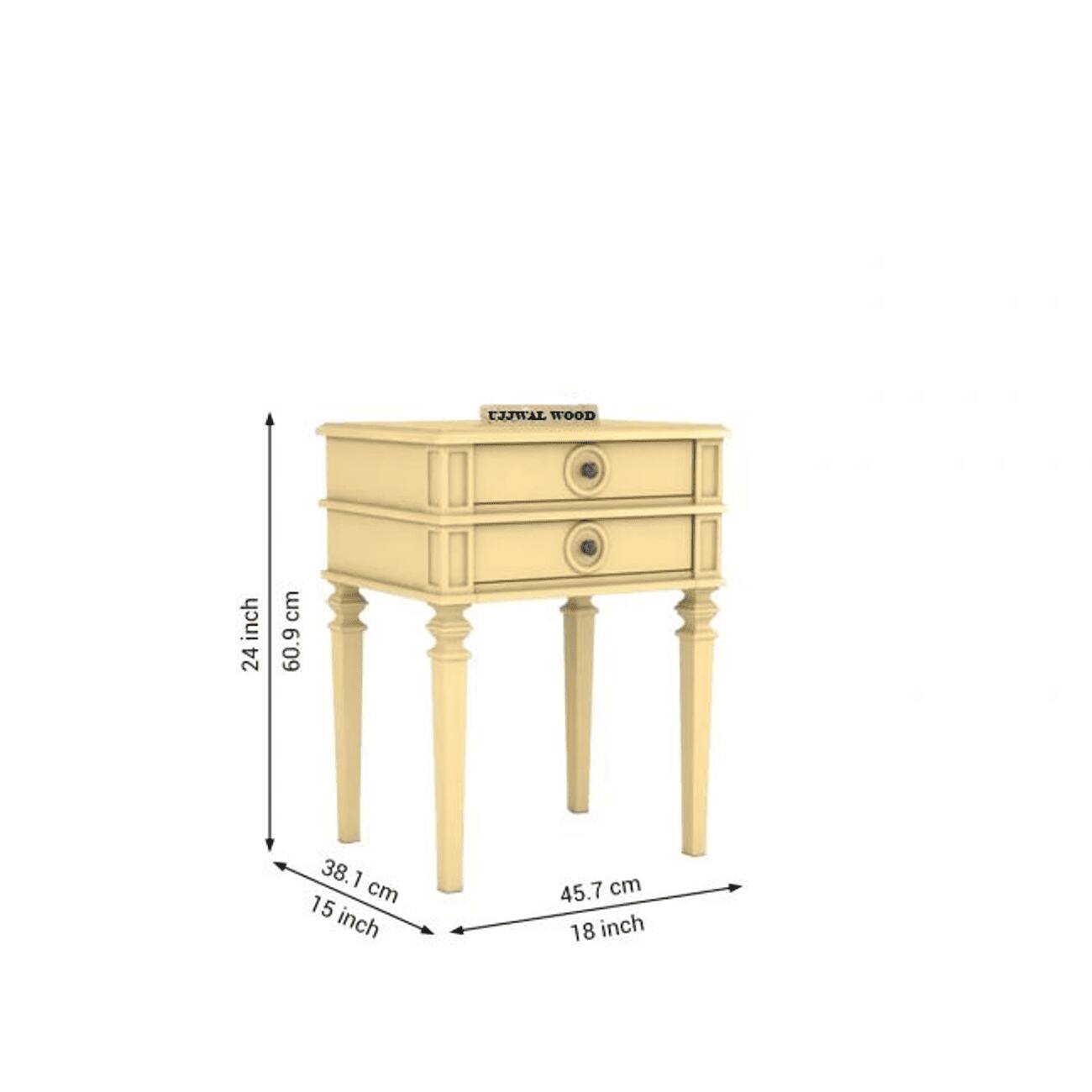 Maze Mango Wood Side and End Table in Yellow Finish
