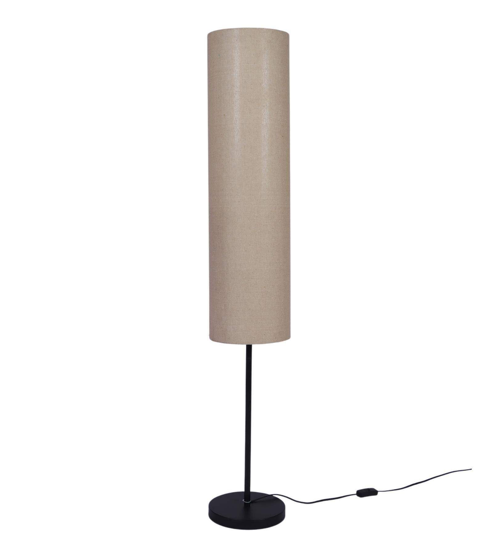 Large Shade Club Floor Lamp in Beige Shade