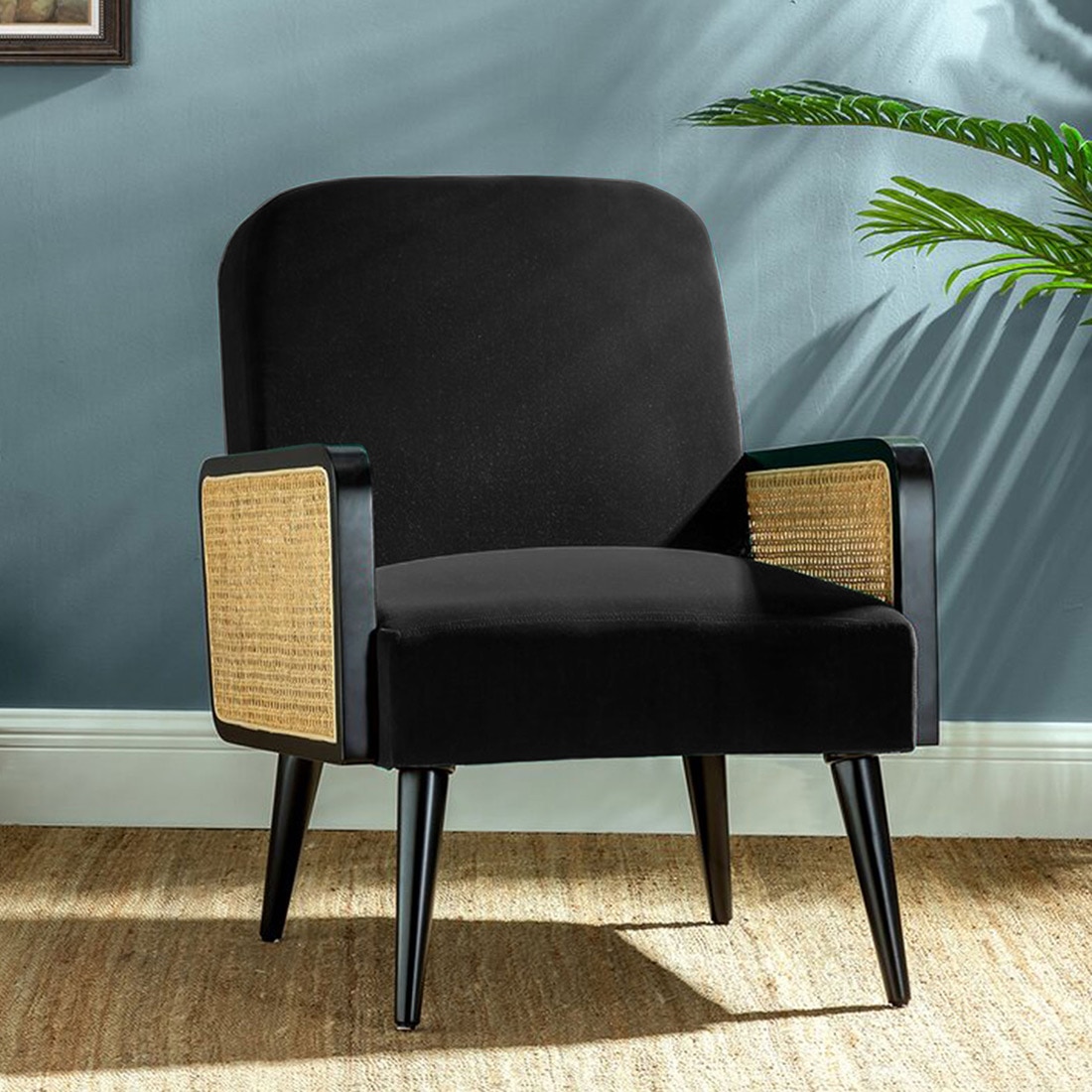 Haden Ratan Accent Chair in Black Colour