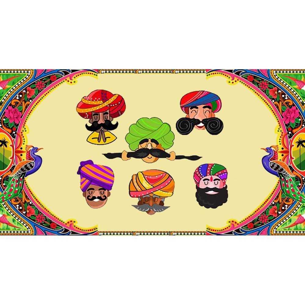 Rajasthani Charm Solid Wood Bookshelf and Serving Tray In Multicolour