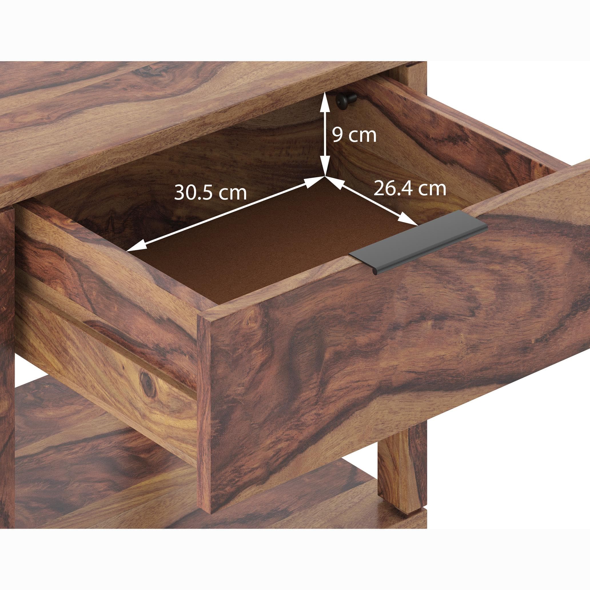 Capri Bedside Table Teak Finish