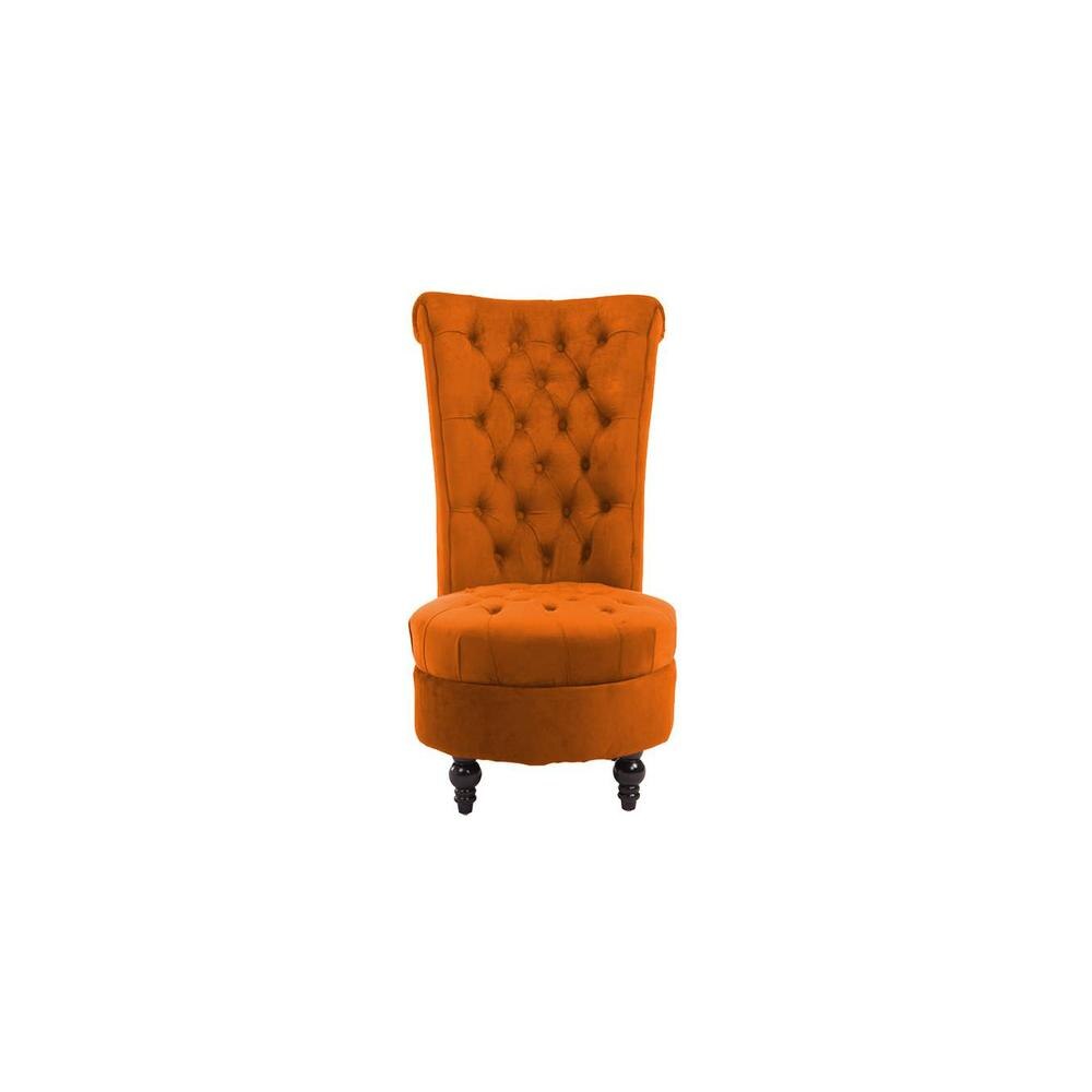 Piece High Back Accent Chair in Orange Colour