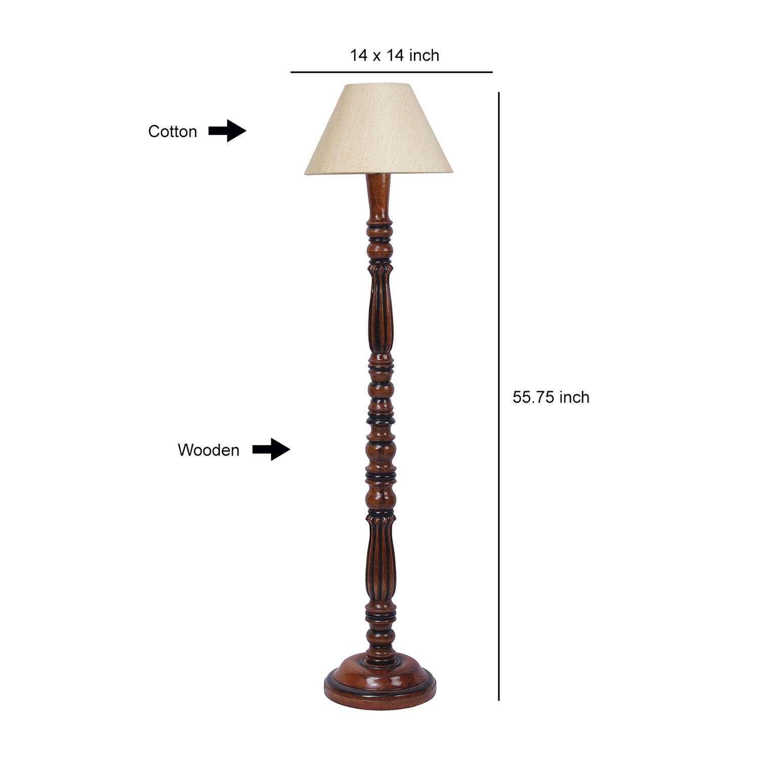 Devansh Wooden Floor Lamp