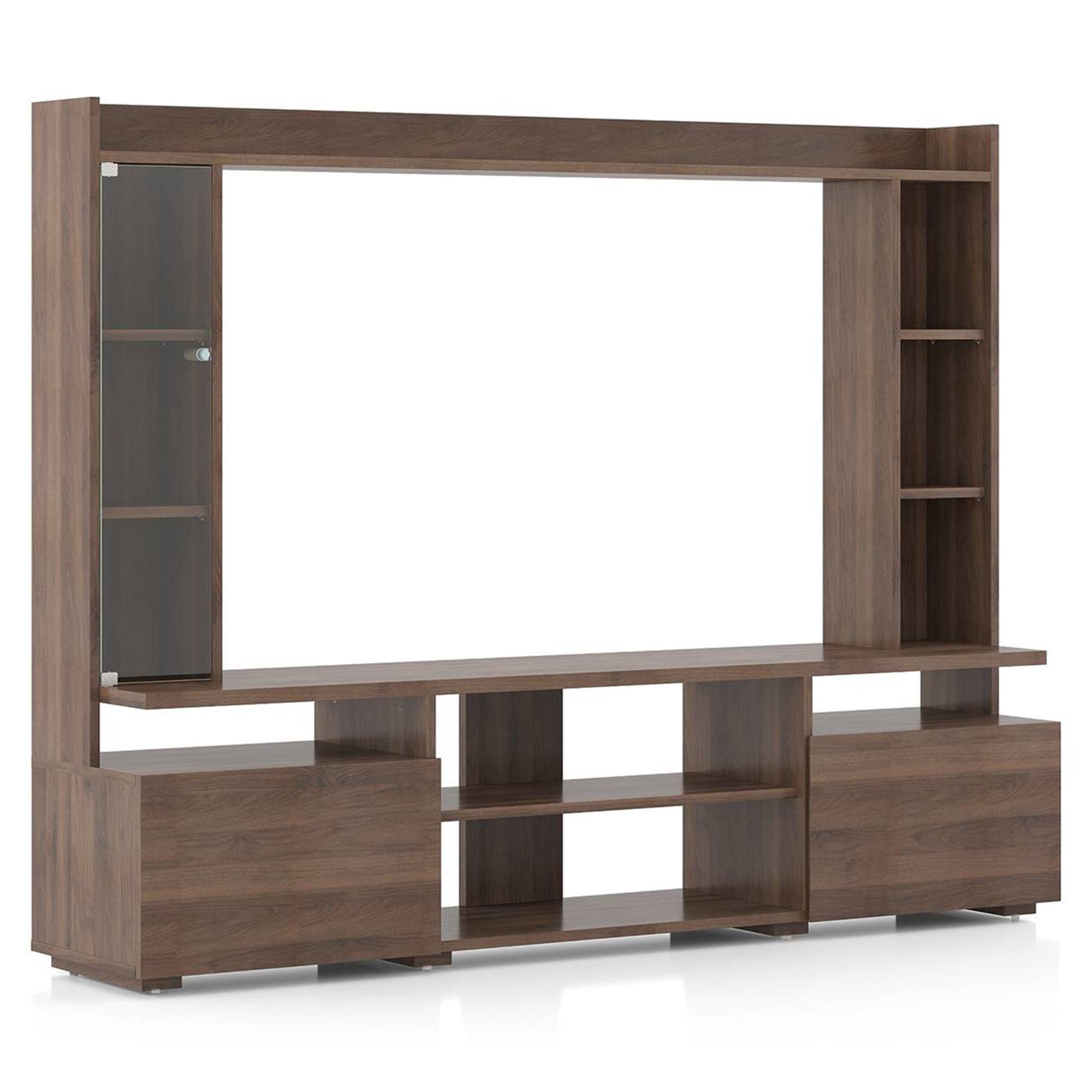 Celestin Engineered Wood Free Standing Regular Size Tv Unit In Classic Walnut