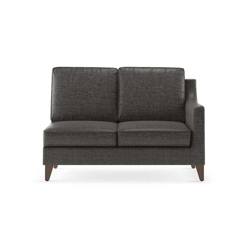 Abbey Sectional Sofa (Colour : Steel, Cushion : Soft, Seater : Left Aligned 2 Seater + Left Aligned Chaise)