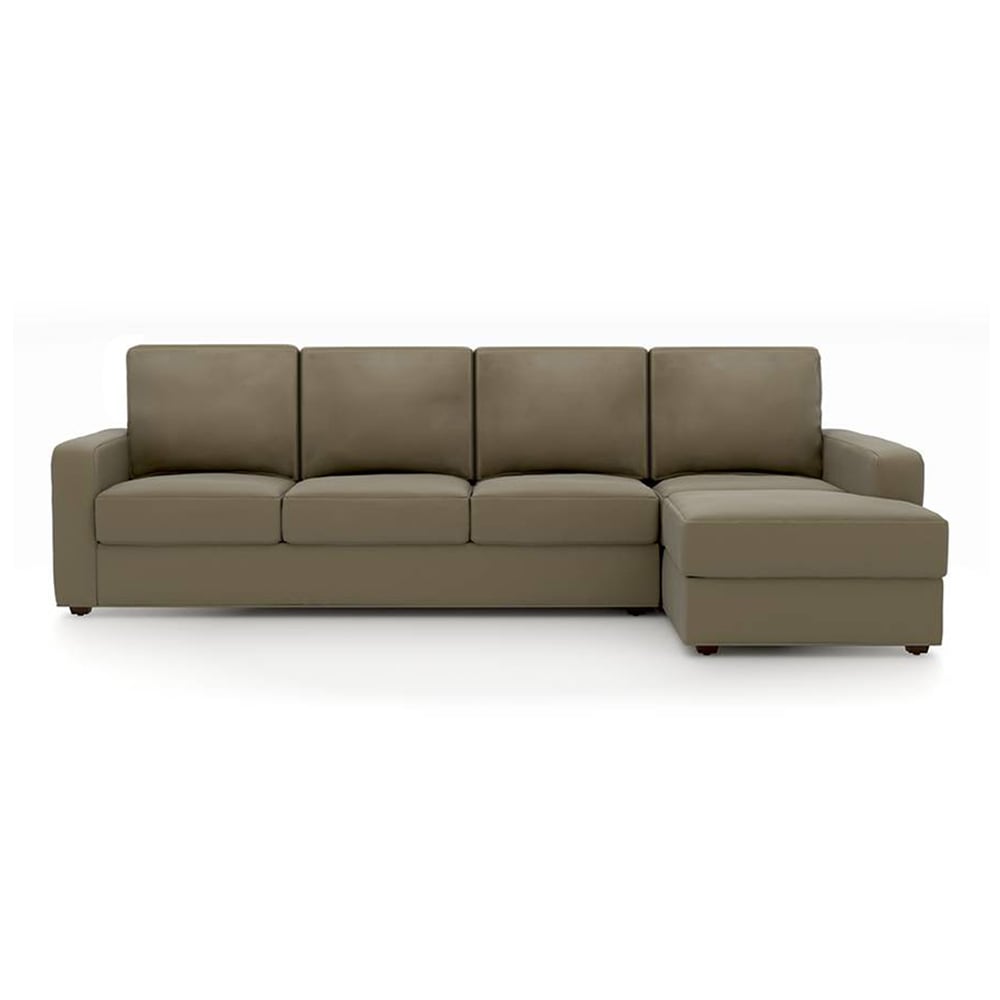 Apollo Compact Sofa (Colour : Cappucino, Cushion : Soft, Seating Capacity : Right Aligned 3 Seater + Right Aligned Chaise + Ottoman)