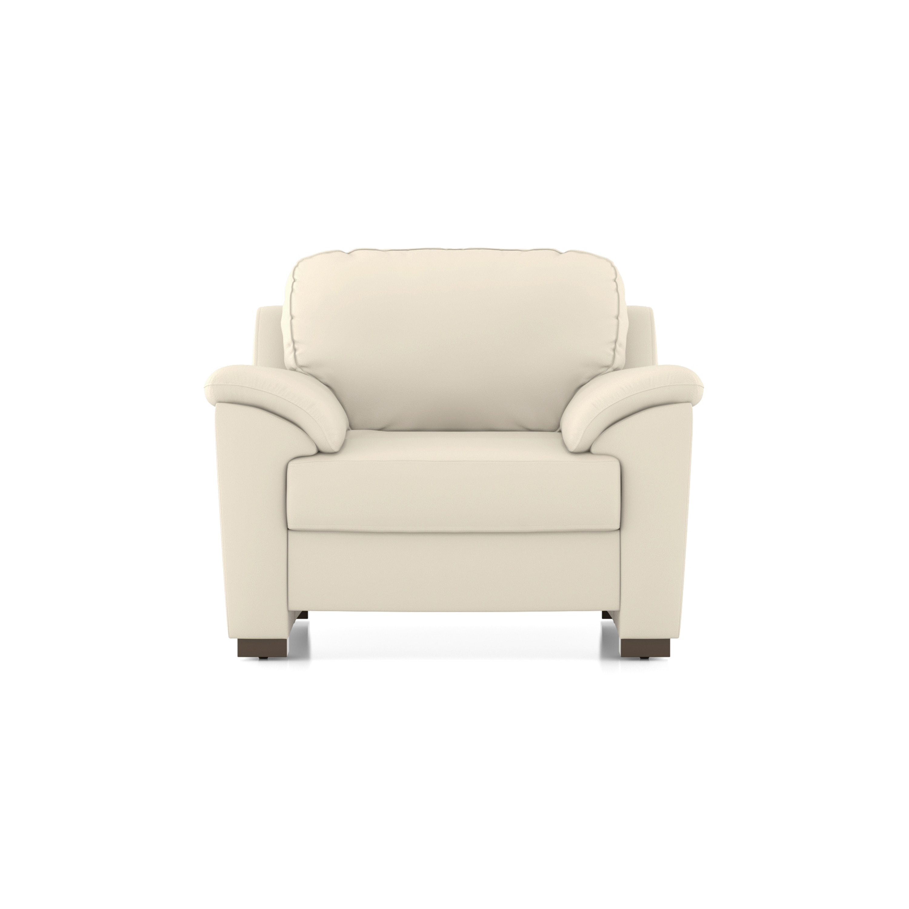 Farina 1 Seater Half Leather Sofa In Creme Fraiche Italian Leather