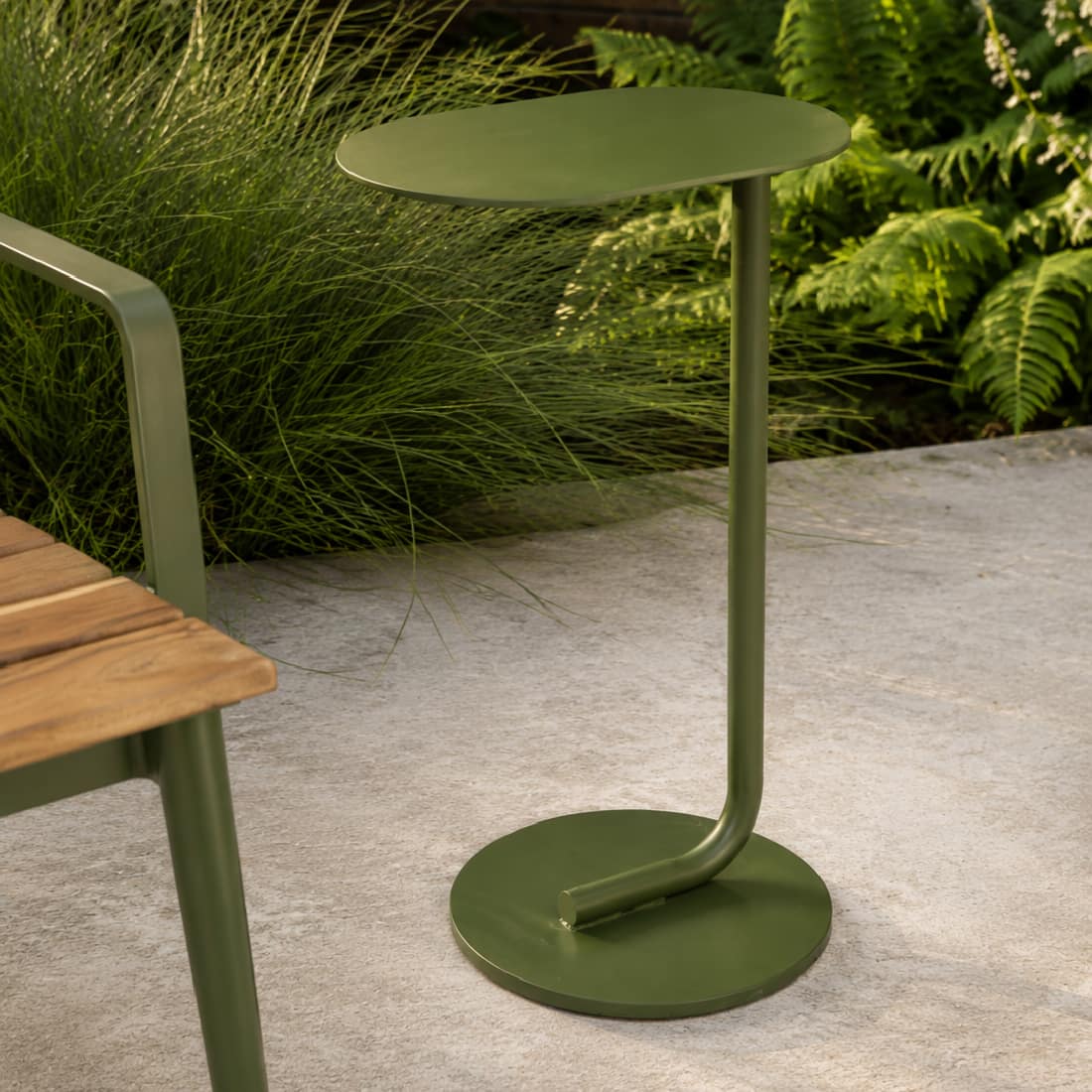 Chalet Air Metal Drink Table in Olive Green Colour