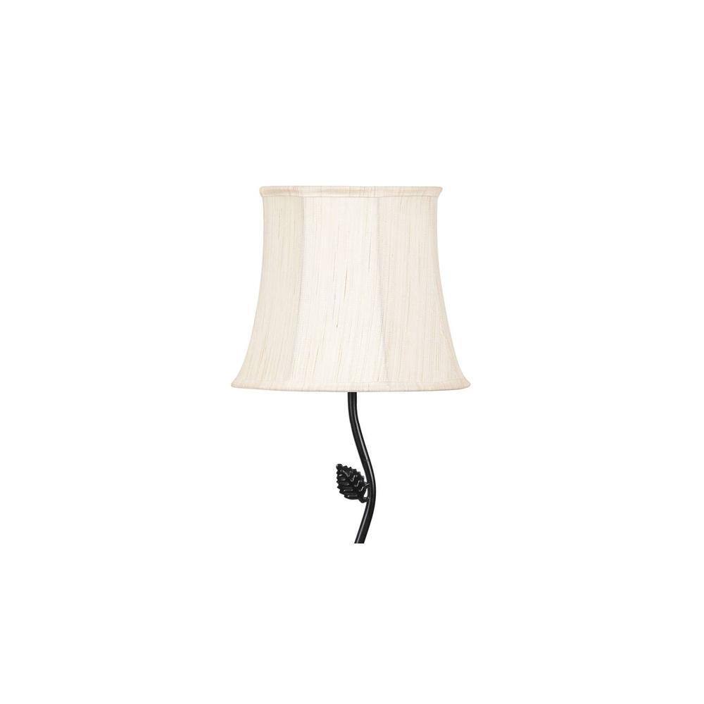 Ansley Black Cotton Shade Floor Lamp