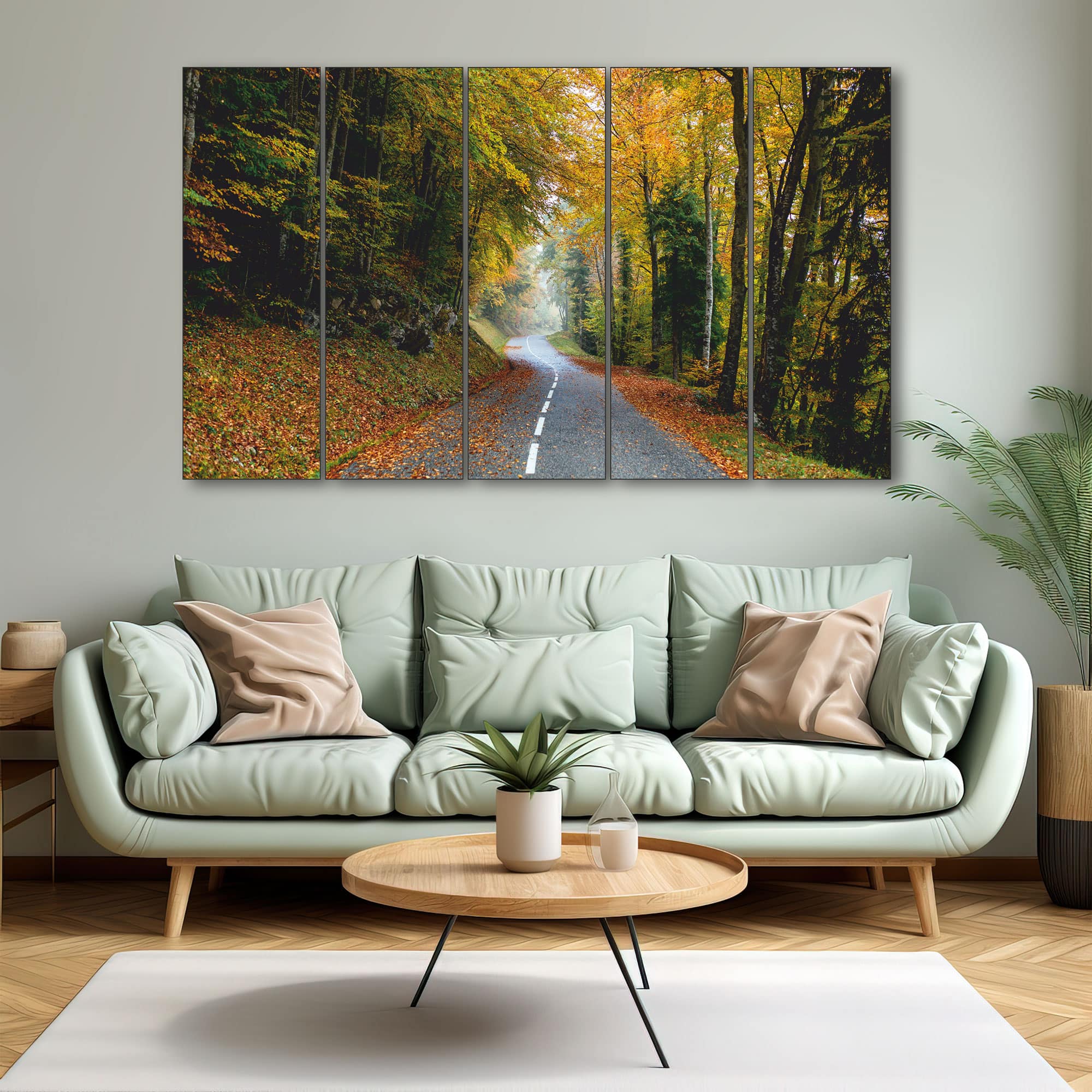 The Castle Decor Forest Trees Spring Landscape Wall Art Set of 5 27x48 Inch - The Castle Decor