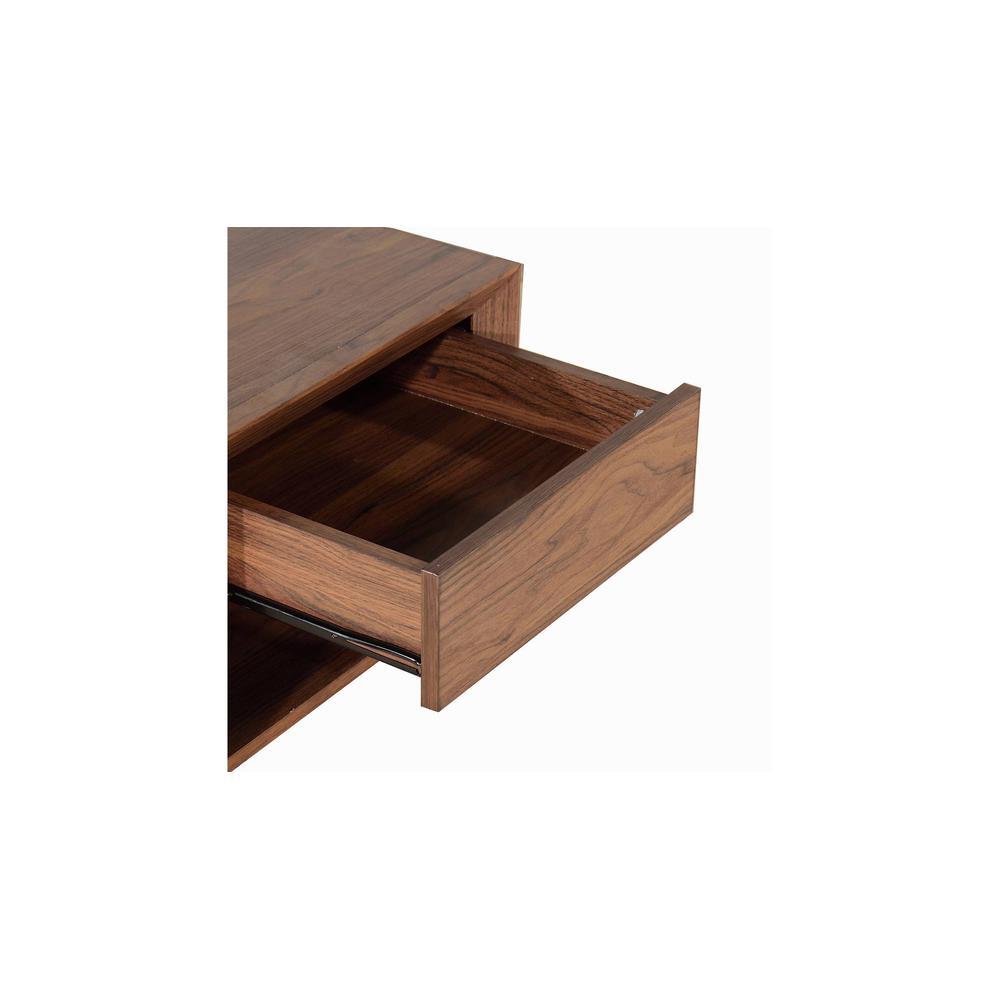 Yuko Engineered Wood Bedside Table with One Drawer in Columbia Walnut Finish