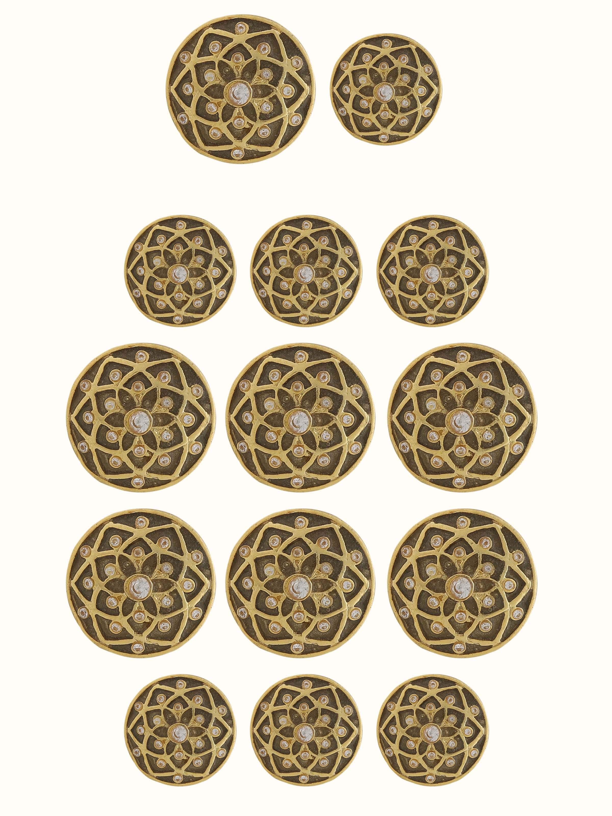 Silver Smithing Jodhpuri Button Set