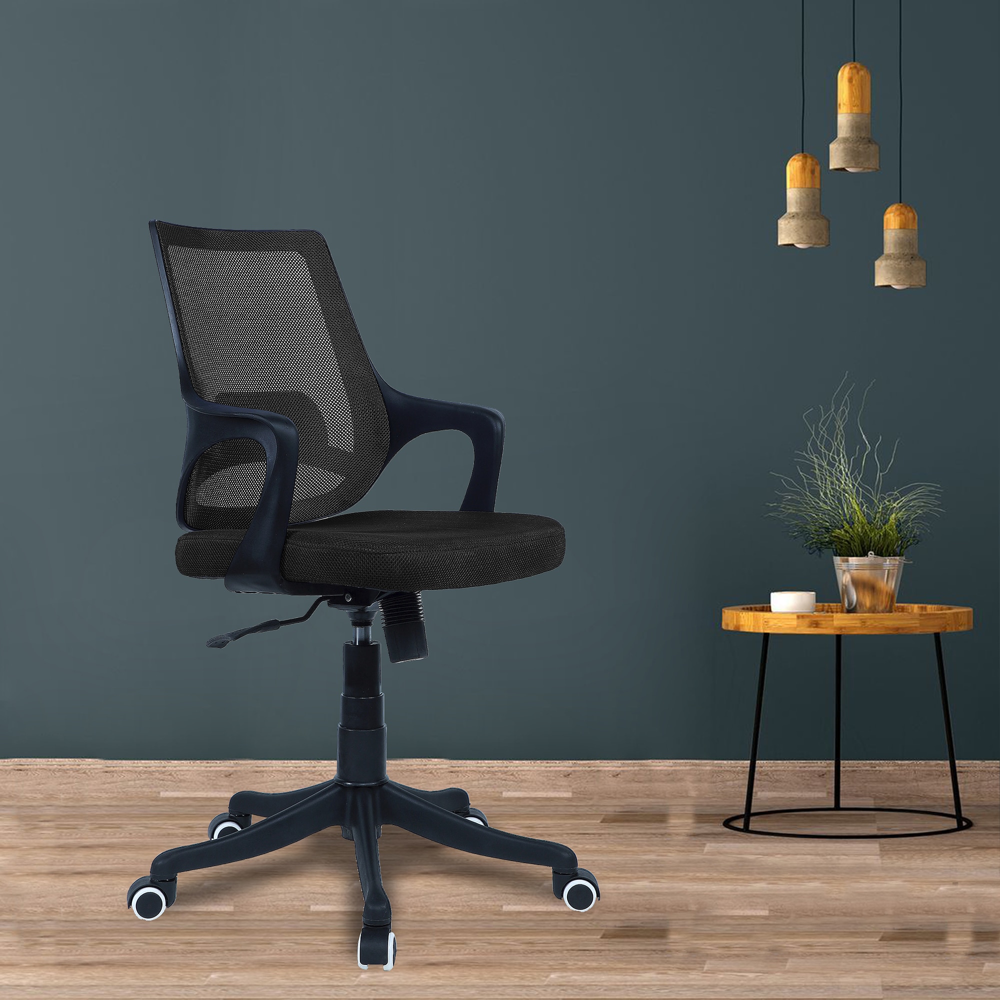Ddeasirea Mid Back Ergonomic Chair in Black Colour