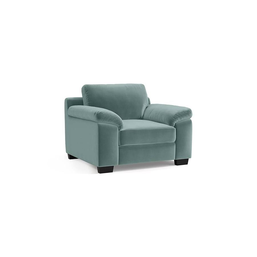 Esquel Luxe 1 Seater Fabric Sofa in Dusty Turquoise Velvet Colour