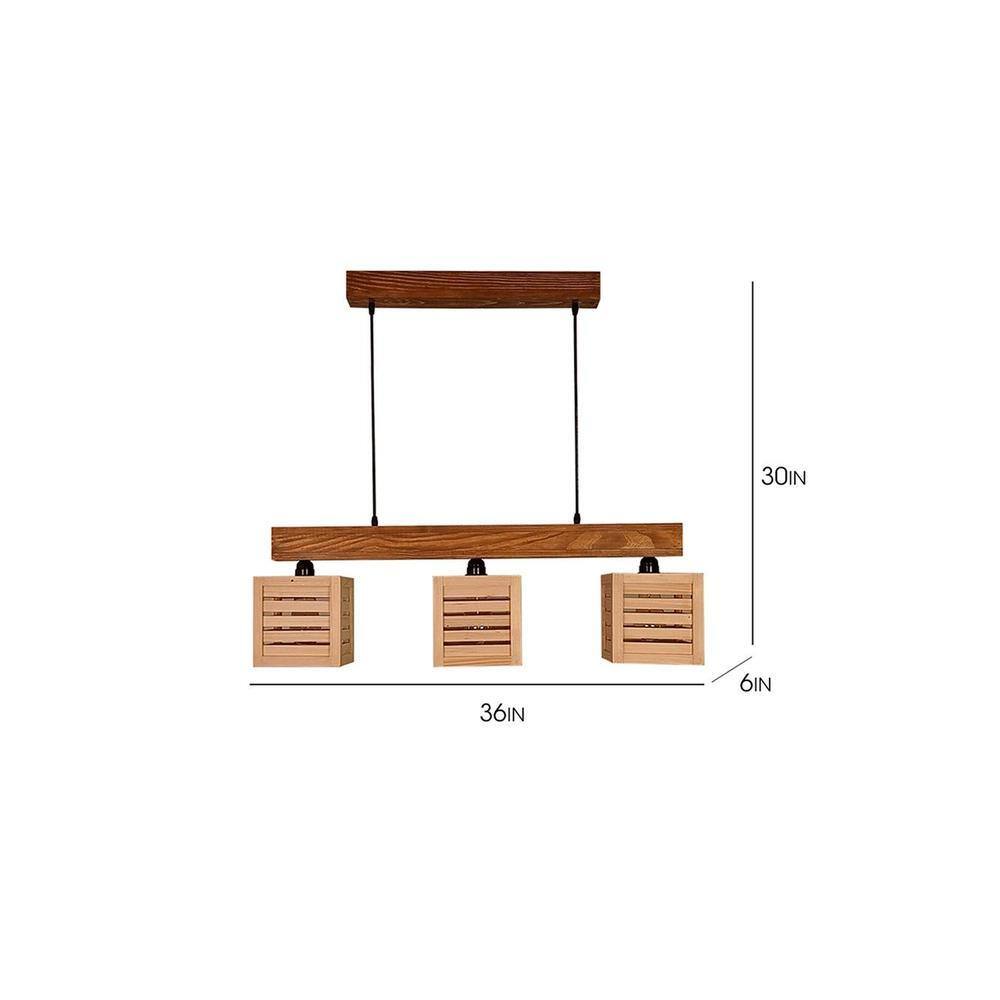 Lyon Brown Solid Wood Cluster Hanging Light