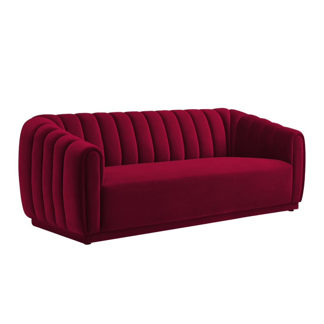 Rosa Fabric Sofa (Maroon)