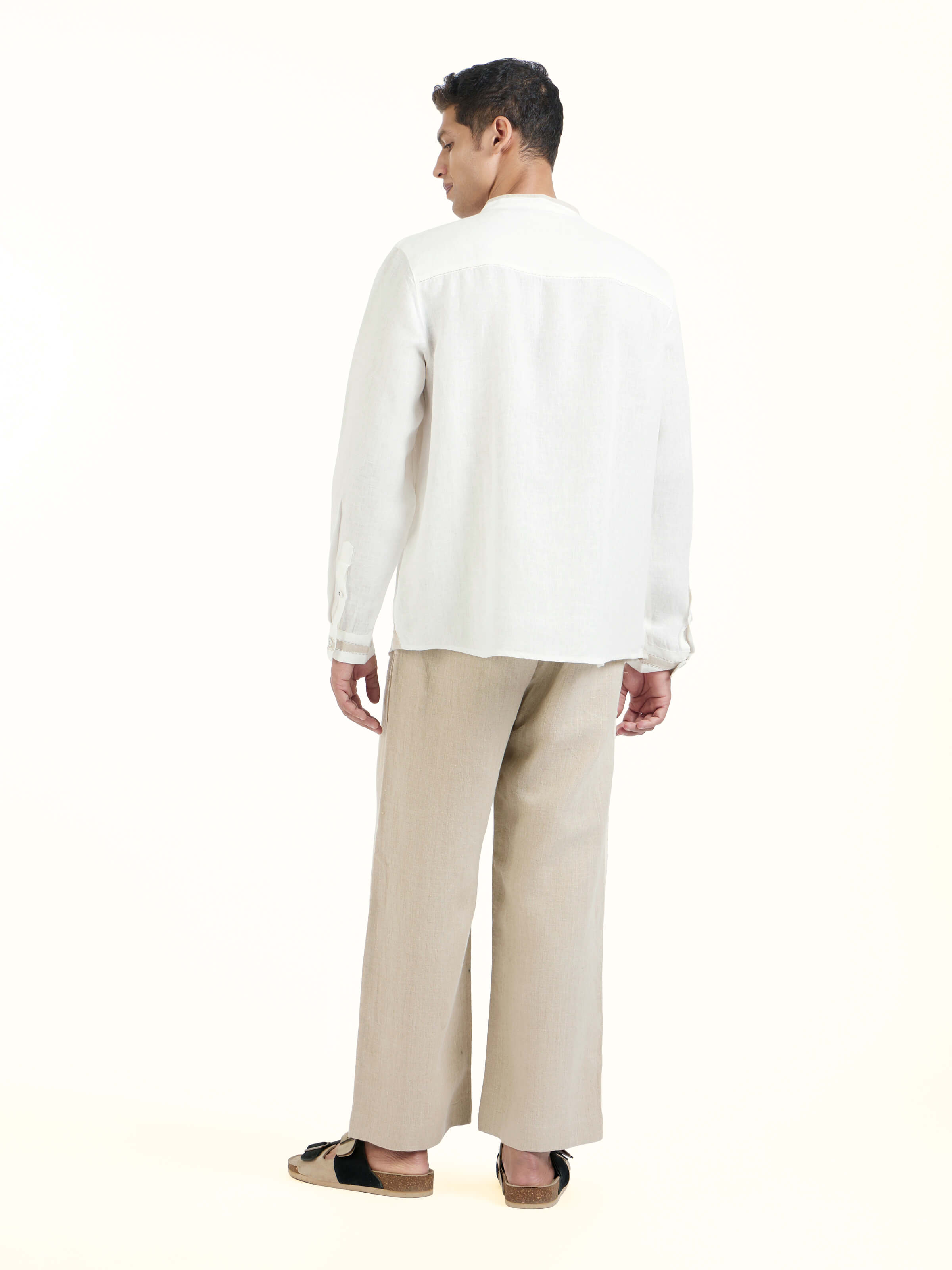 White Cotton Hand-spun Sleeveless Jacket