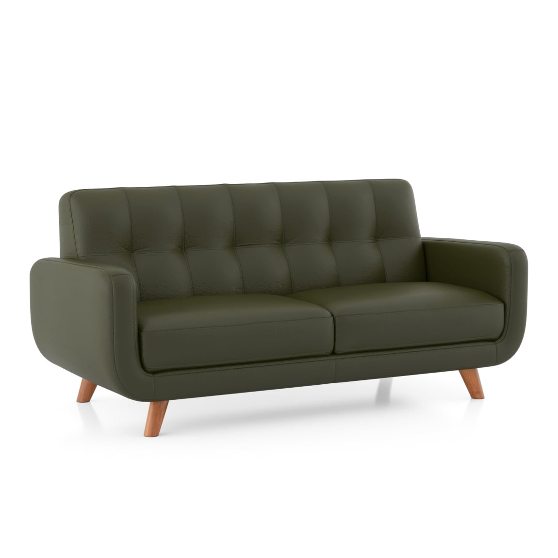 Waverly 2 Seater Leather Sofa in Army Green Colour