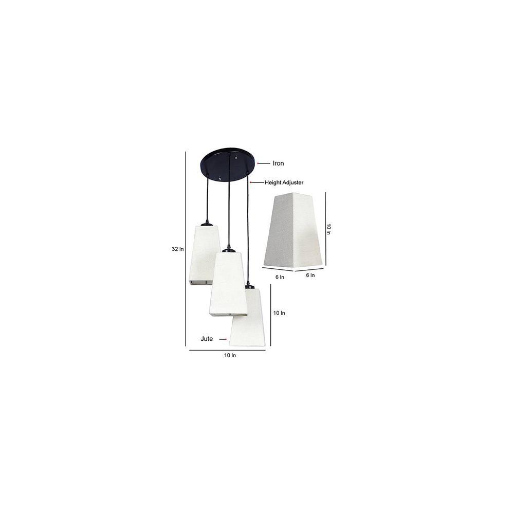 Archie White Natural Fiber Cluster Hanging Light