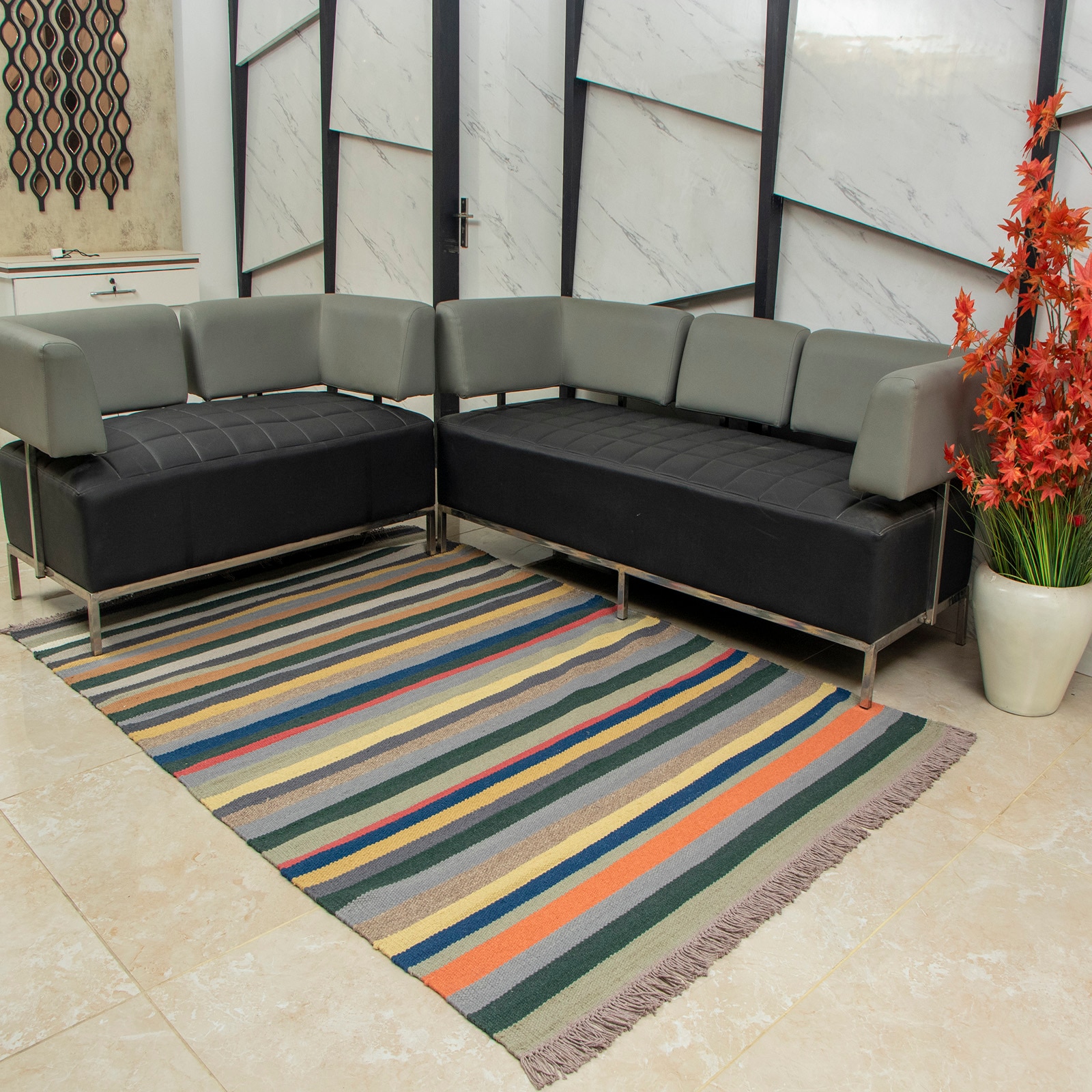 StriptY Dhurrie 5 X 7