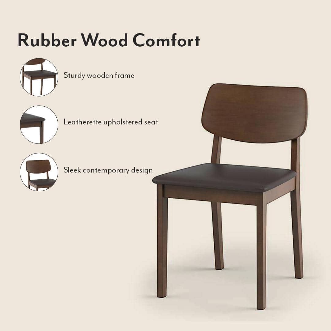 Murphy 4-To-6 Extendable - Lawson 6 Seater Dining Table Set (Colour- Dark Brown , Finish- Dark Walnut)