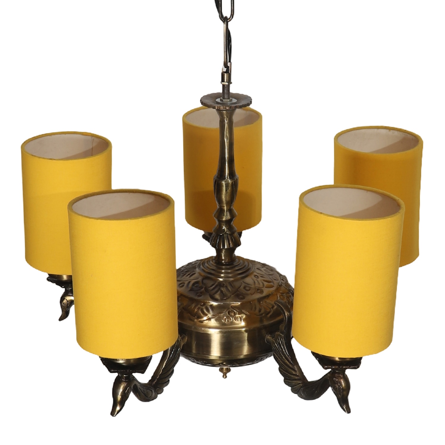 Devansh Dual Gold  Antique Wall Mounted Lamp With Black  Cotton Shade