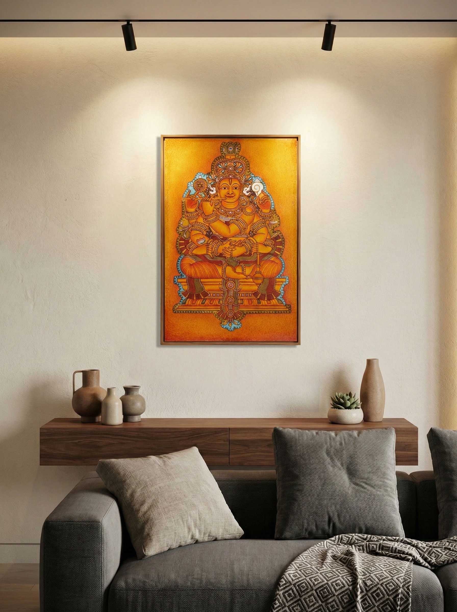 Lifestyle view of Madhanagopalam Kerala Mural Painting