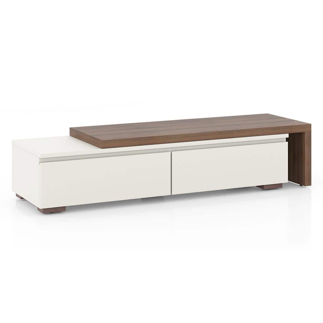 Bayern Engineered Wood 75 Inch TV Unit in Danish Walnut Finish