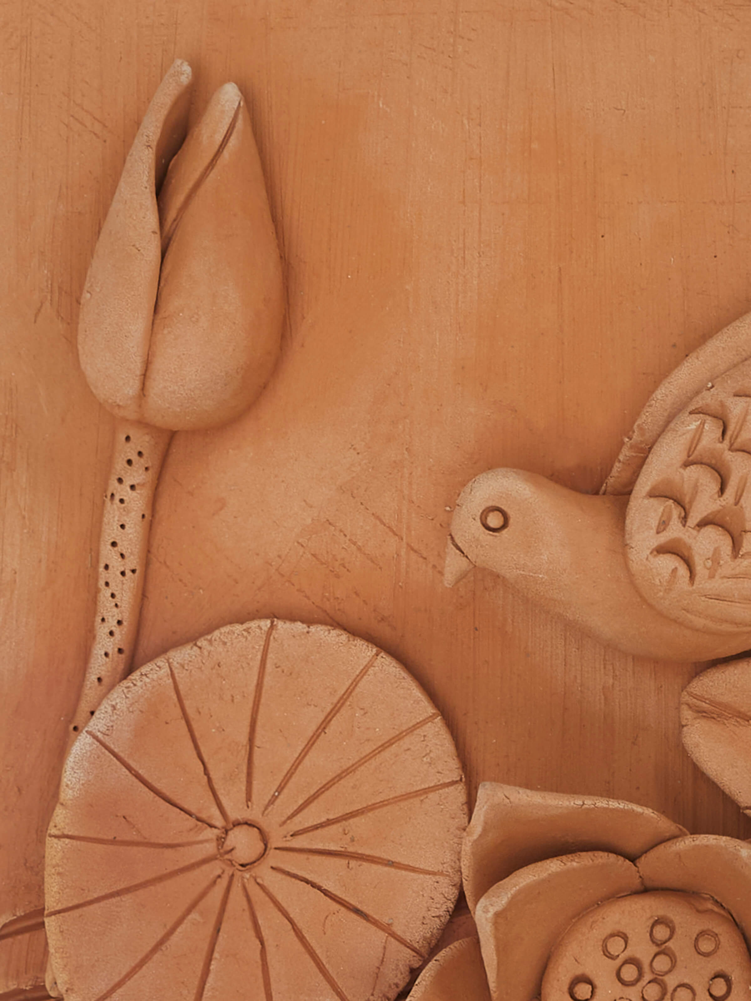 Natural Lotus Plate Terracotta Sculpture