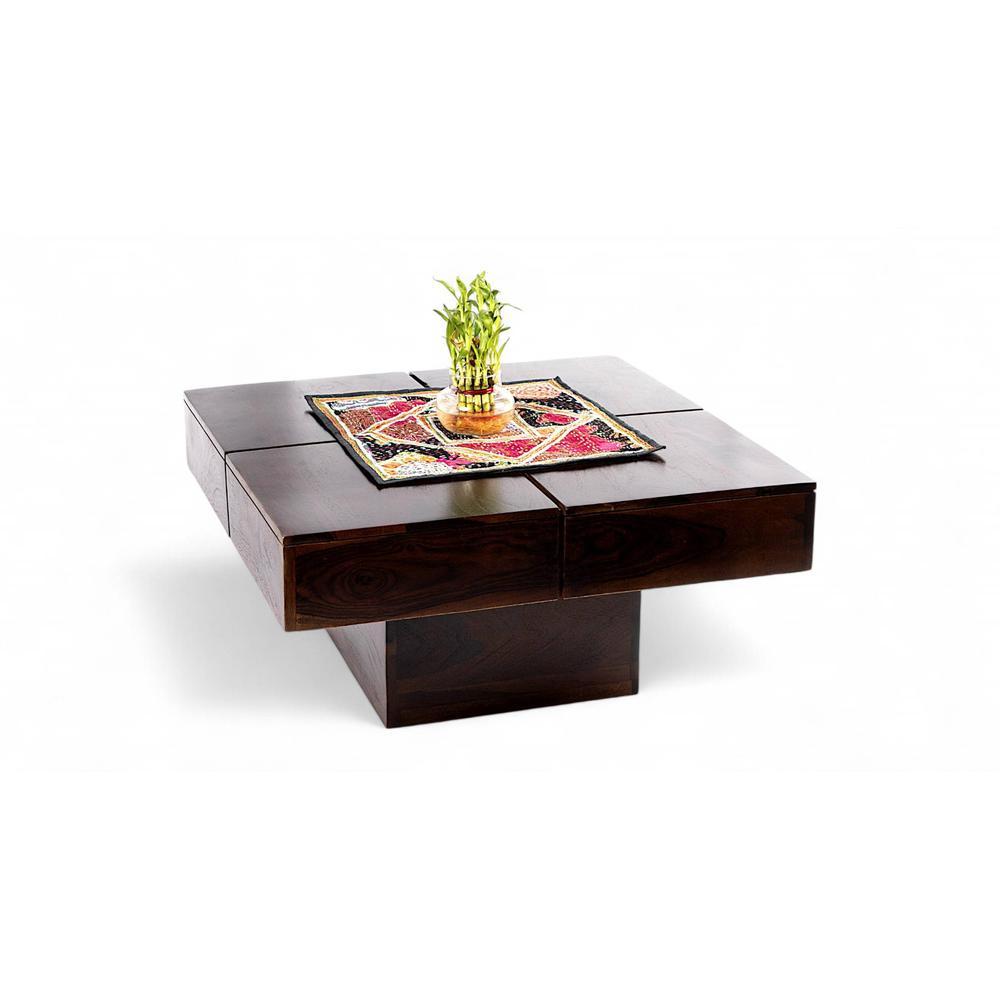 Montreal Sheesham Wood Coffee Table In Walnut Finish