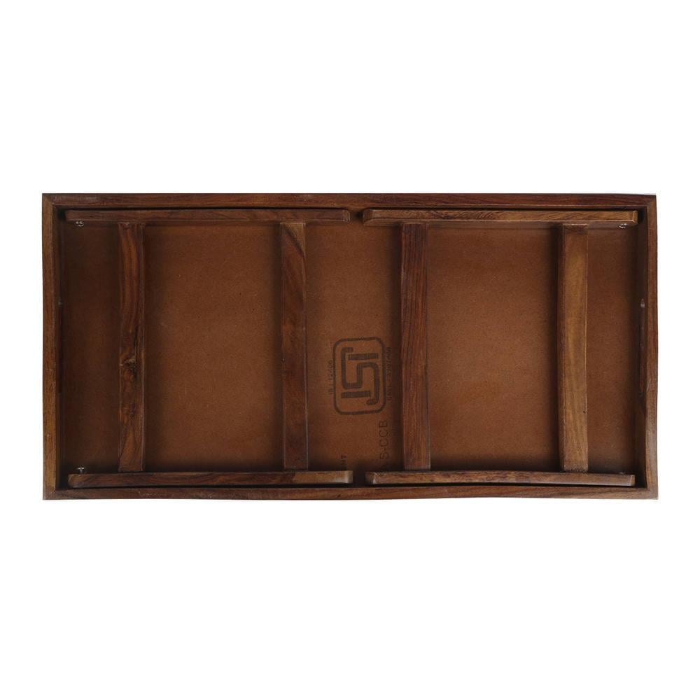 Globally Indian Solid Wood Bookshelf and Serving Tray In Multicolour