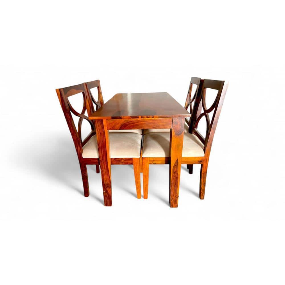 Oakmont Sheesham Wood Accent 4 Seater Dining Table Set